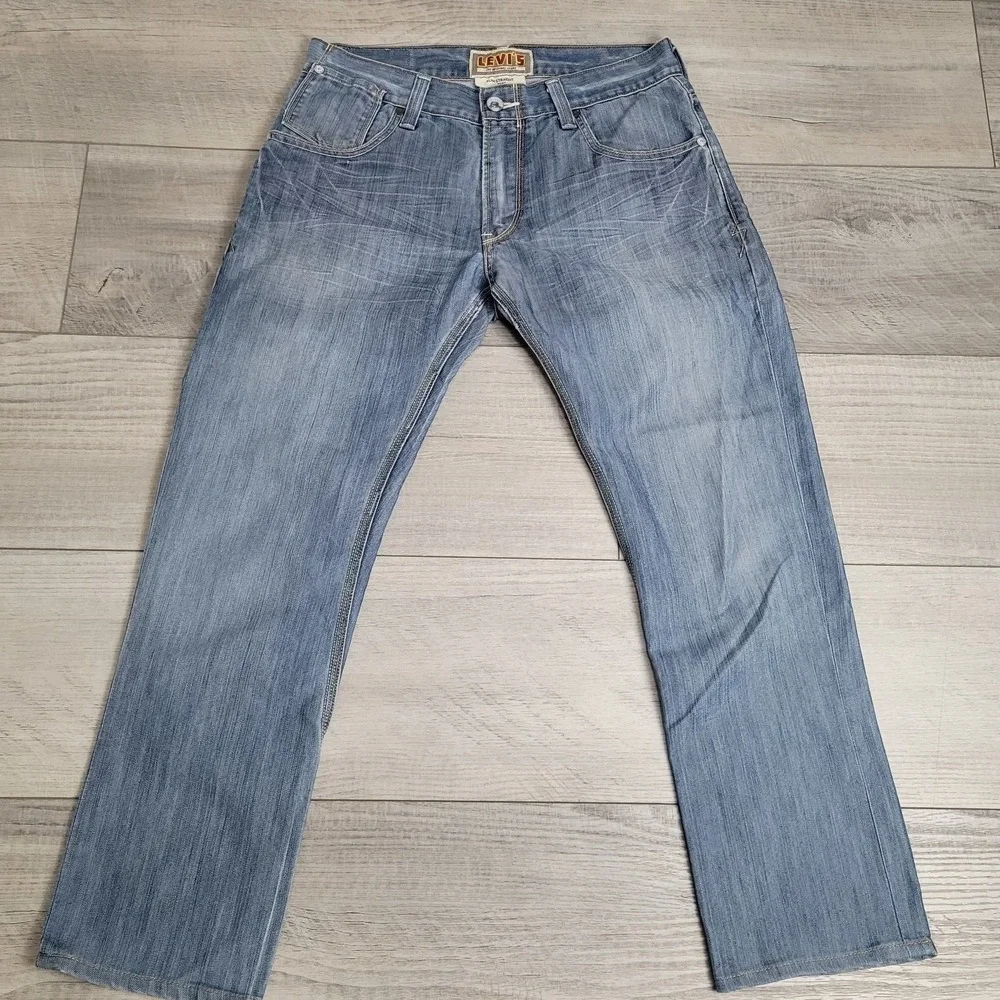 👖VTG Levis 514 Jeans Men's 33x29 Slim Straight Denim Rear Button Flap Pockets‎